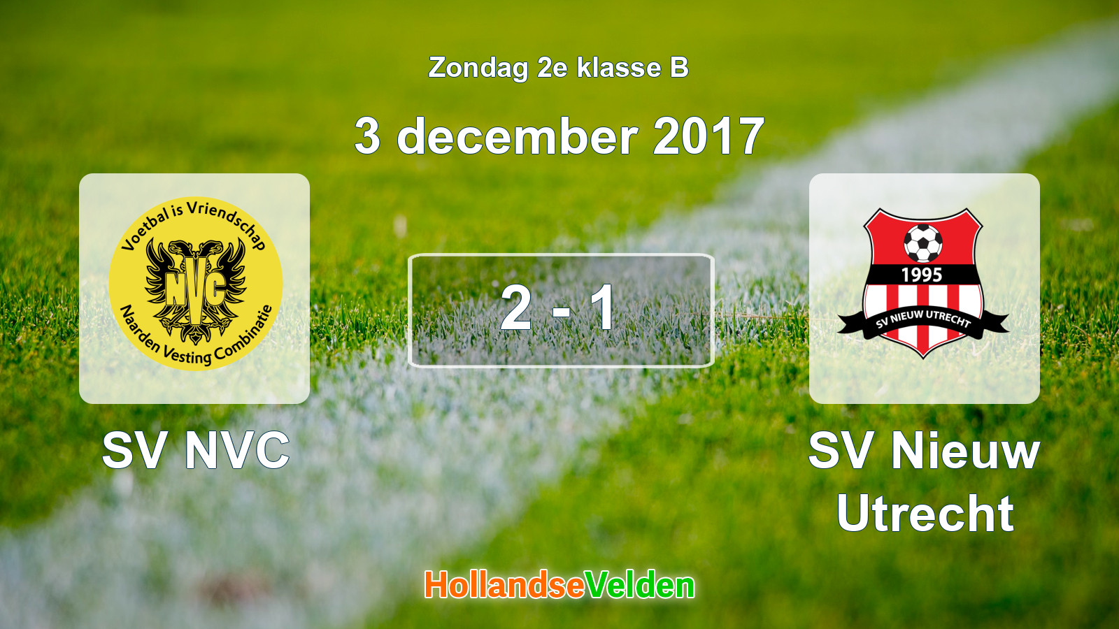 Gespeelde wedstrijd: SV NVC - SV Nieuw Utrecht 2 - 1 (3 december 2017)
