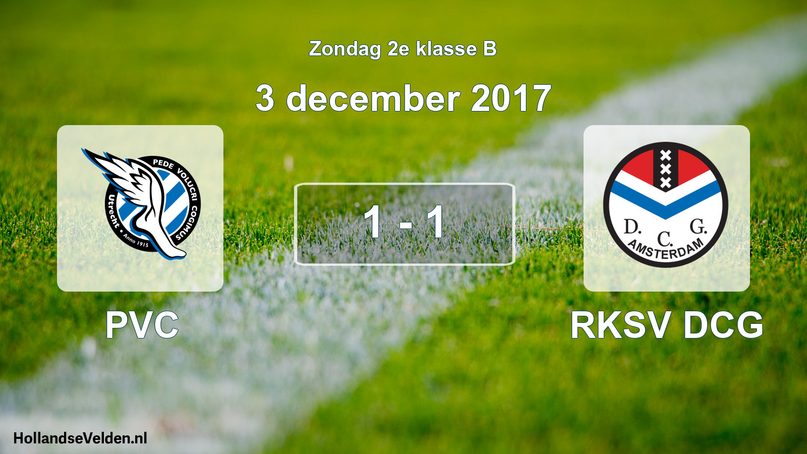 Gespeelde wedstrijd: PVC - RKSV DCG 1 - 1 (3 december 2017)