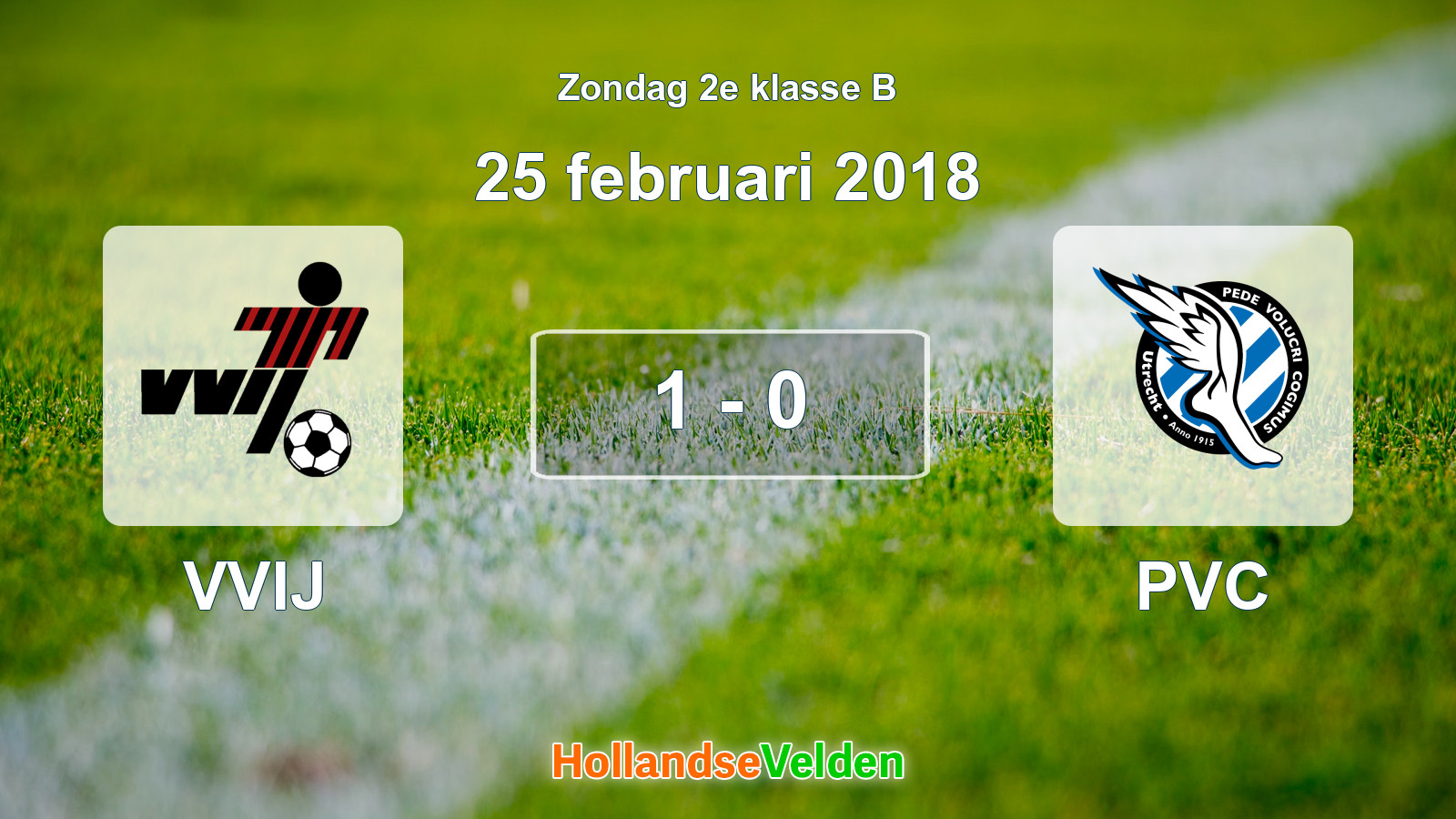 Gespeelde wedstrijd: VVIJ - PVC 1 - 0 (25 februari 2018)