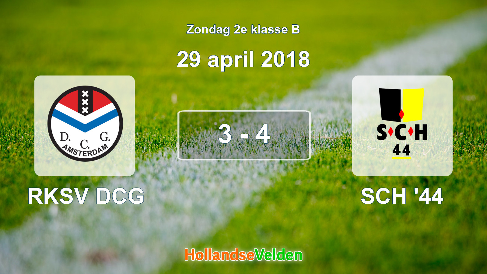 Gespeelde wedstrijd: RKSV DCG - SCH '44 3 - 4 (29 april 2018)
