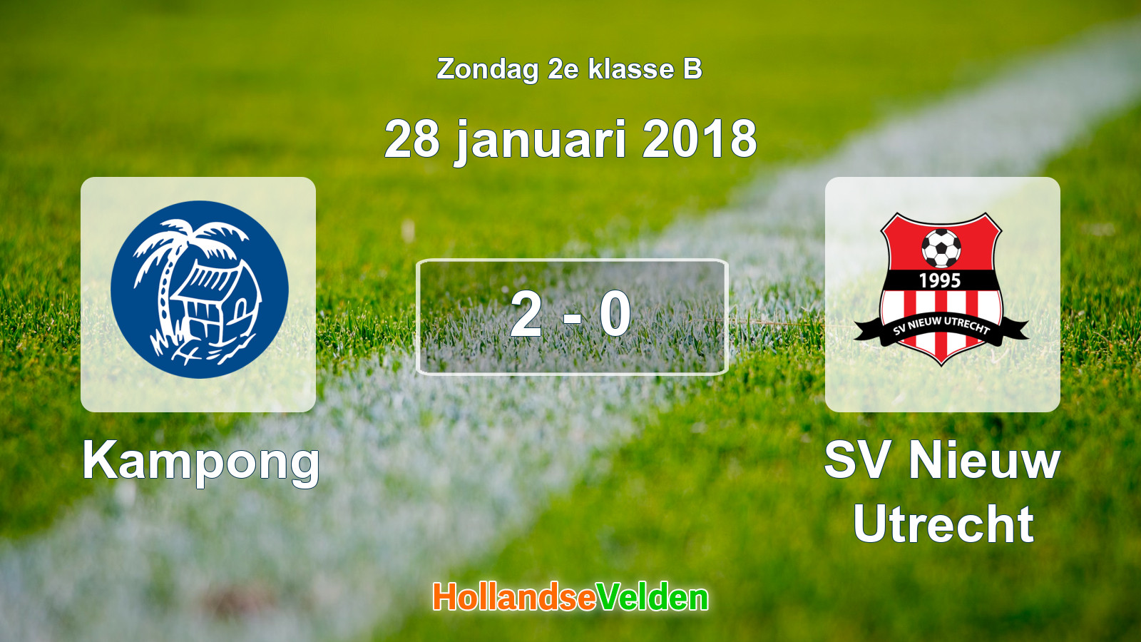 Gespeelde wedstrijd: Kampong - SV Nieuw Utrecht 2 - 0 (28 januari 2018)