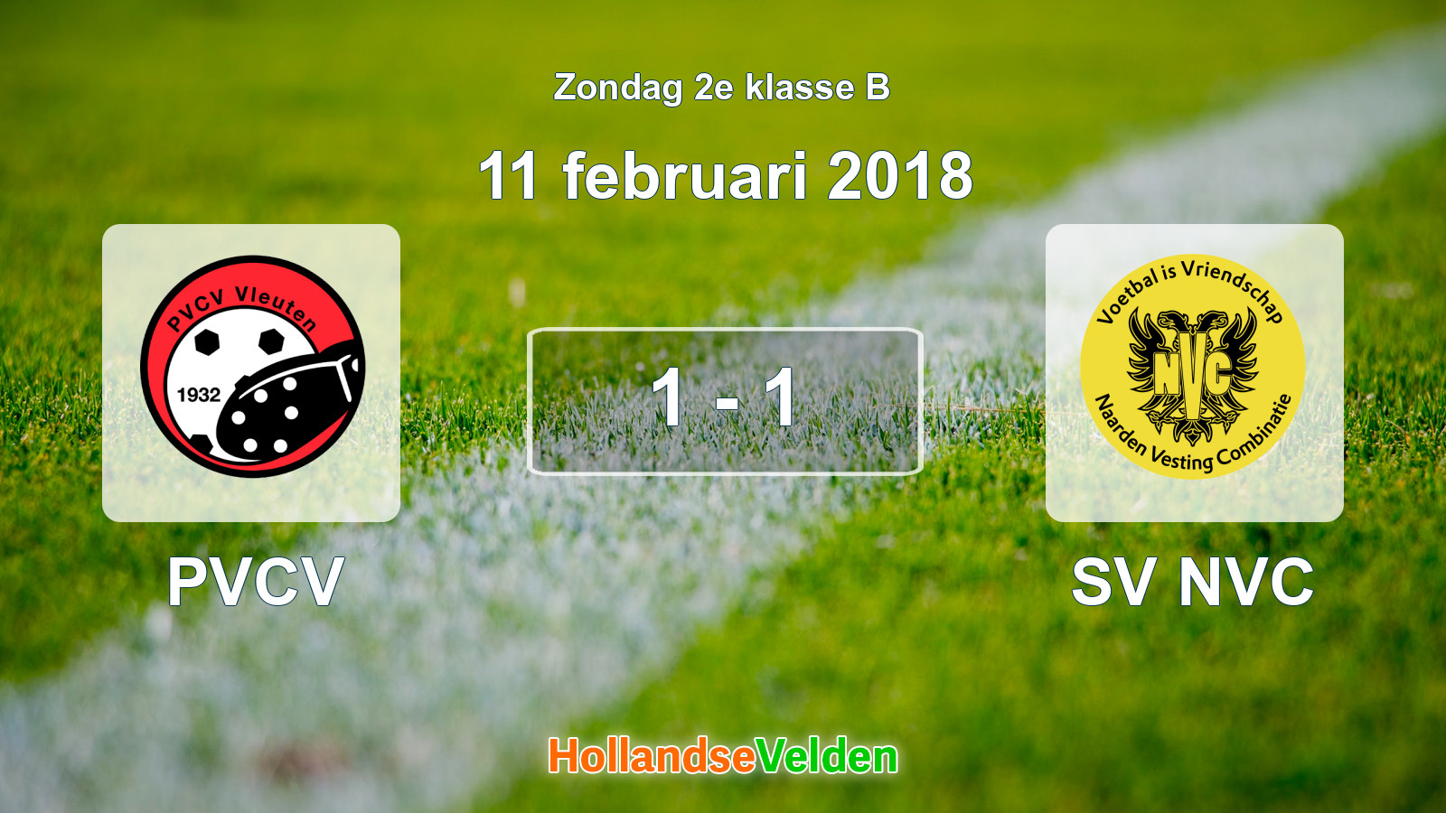 Gespeelde wedstrijd: PVCV - SV NVC 1 - 1 (11 februari 2018)