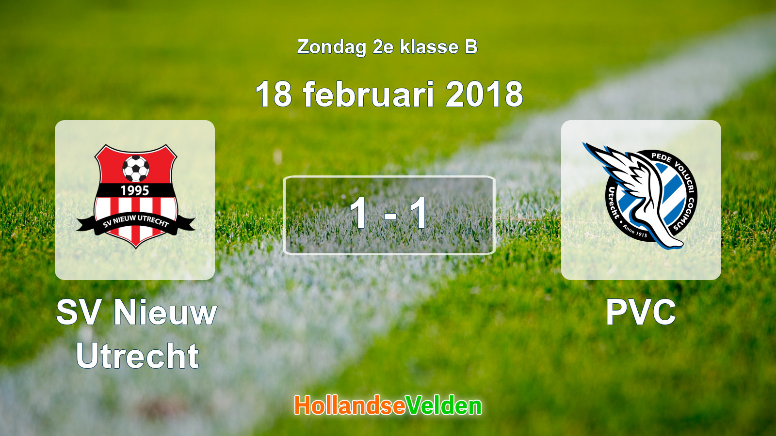 Gespeelde wedstrijd: SV Nieuw Utrecht - PVC 1 - 1 (18 februari 2018)