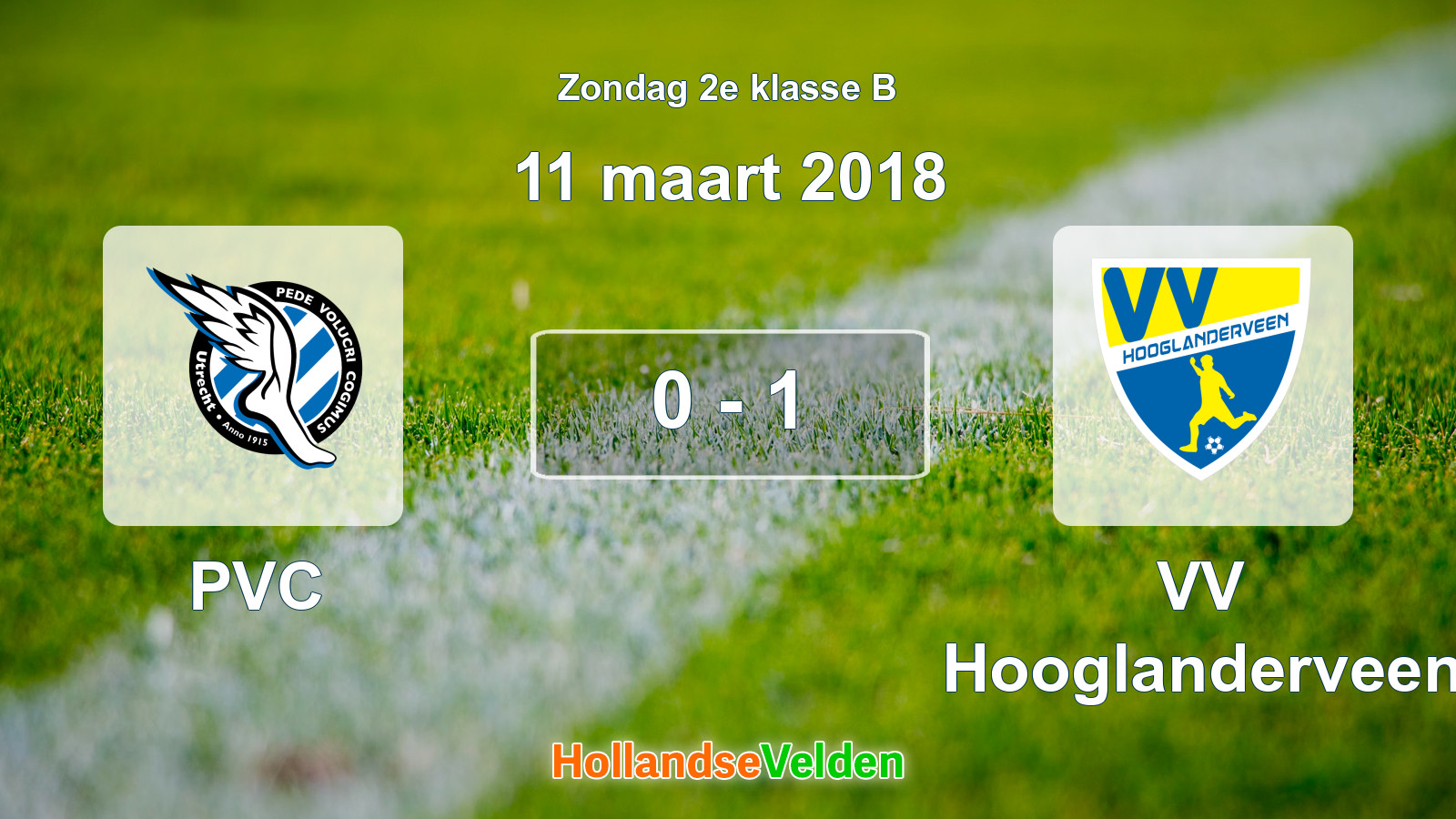 Gespeelde wedstrijd: PVC - VV Hooglanderveen 0 - 1 (11 maart 2018)