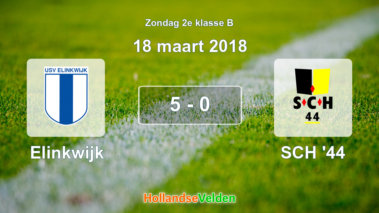 Gespeelde wedstrijd: Elinkwijk - SCH '44 5 - 0 (18 maart 2018)