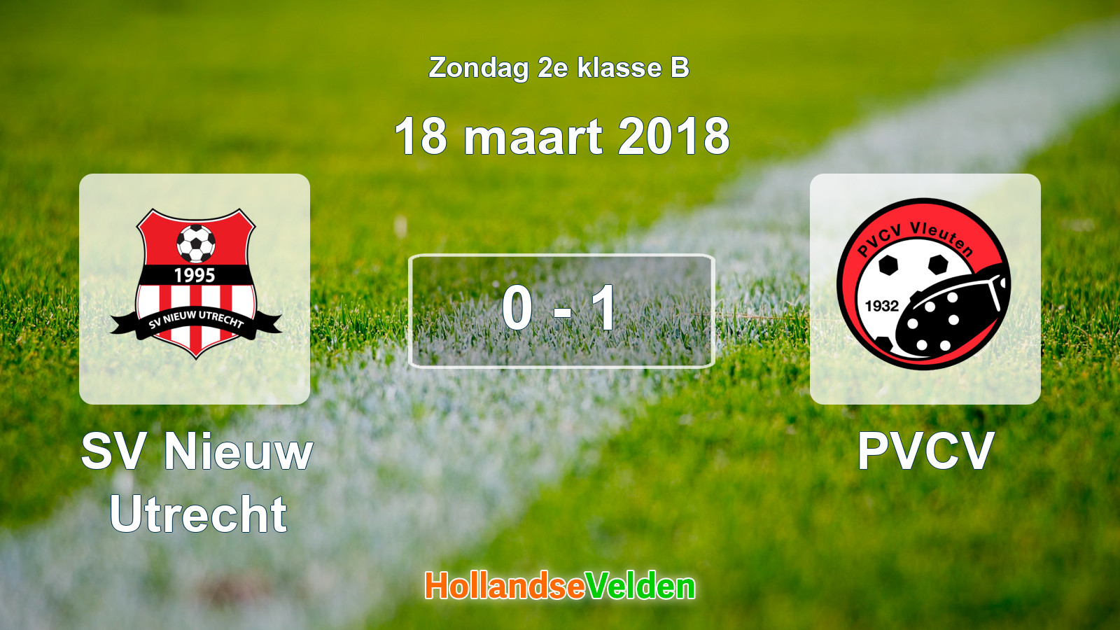 Gespeelde wedstrijd: SV Nieuw Utrecht - PVCV 0 - 1 (18 maart 2018)