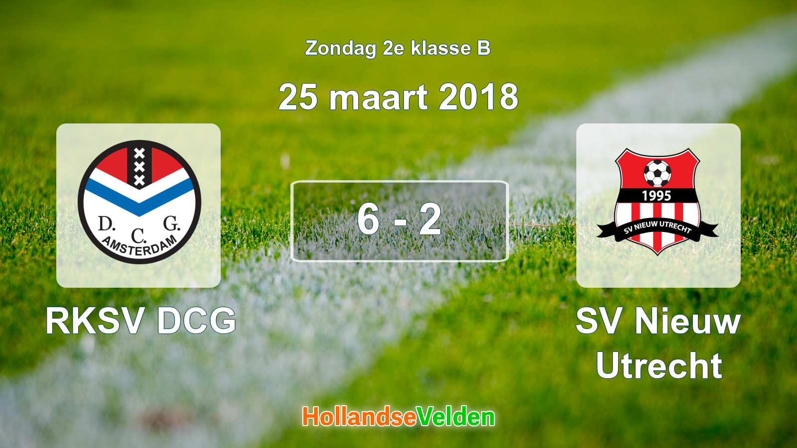 Gespeelde wedstrijd: RKSV DCG - SV Nieuw Utrecht 6 - 2 (25 maart 2018)