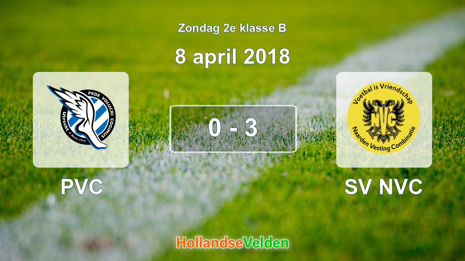 Gespeelde wedstrijd: PVC - SV NVC 0 - 3 (8 april 2018)