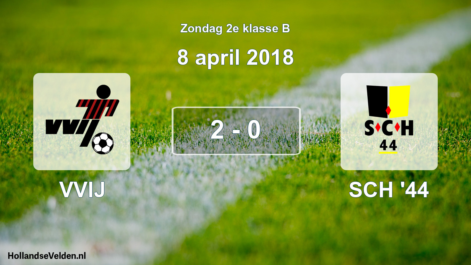 Gespeelde wedstrijd: VVIJ - SCH '44 2 - 0 (8 april 2018)