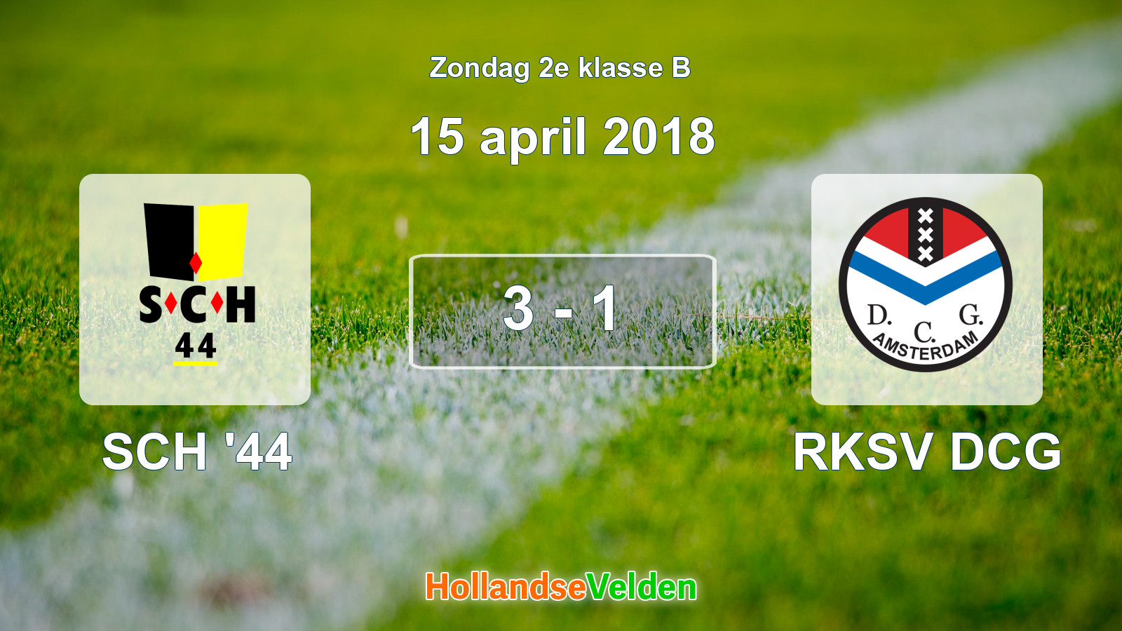 Gespeelde wedstrijd: SCH '44 - RKSV DCG 3 - 1 (15 april 2018)