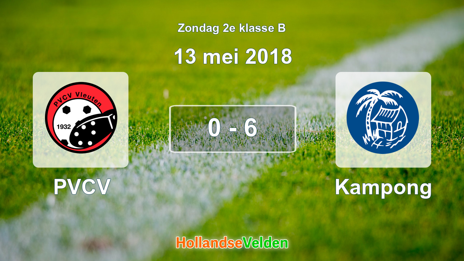 Gespeelde wedstrijd: PVCV - Kampong 0 - 6 (13 mei 2018)