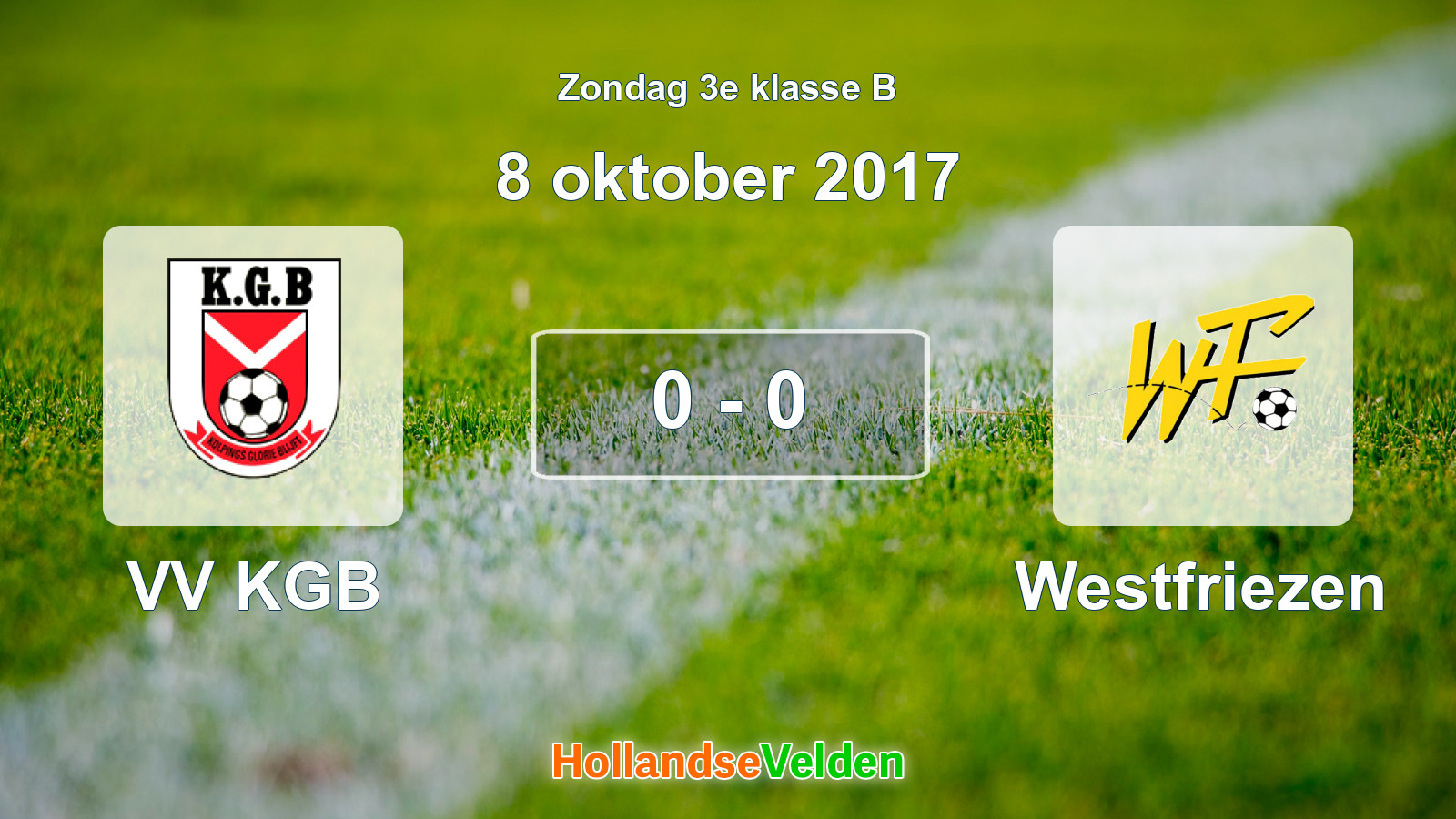 Gespeelde wedstrijd: VV KGB - Westfriezen 0 - 0 (8 oktober 2017)