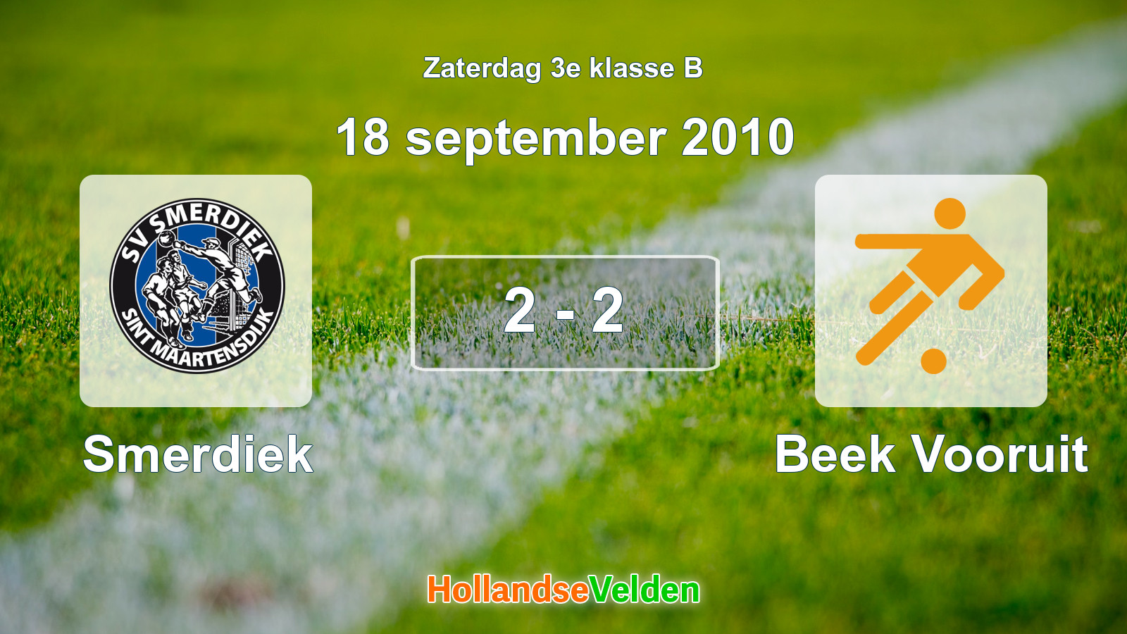 Gespeelde wedstrijd: Smerdiek - Beek Vooruit 2 - 2 (18 september 2010)