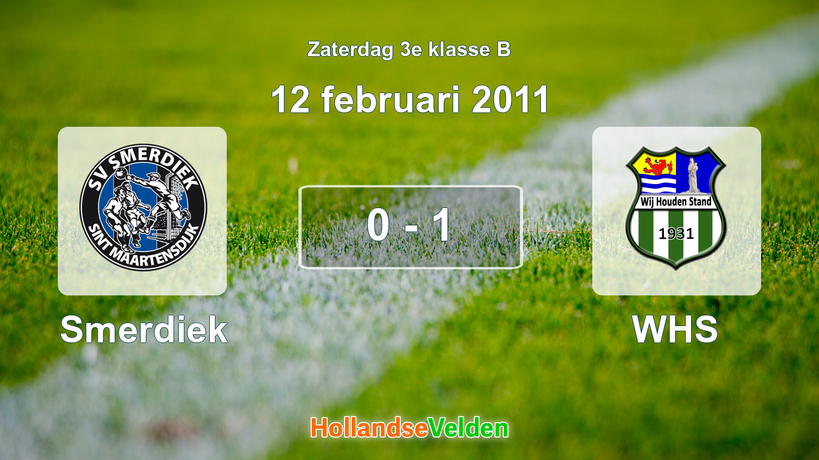 Gespeelde wedstrijd: Smerdiek - WHS 0 - 1 (12 februari 2011)