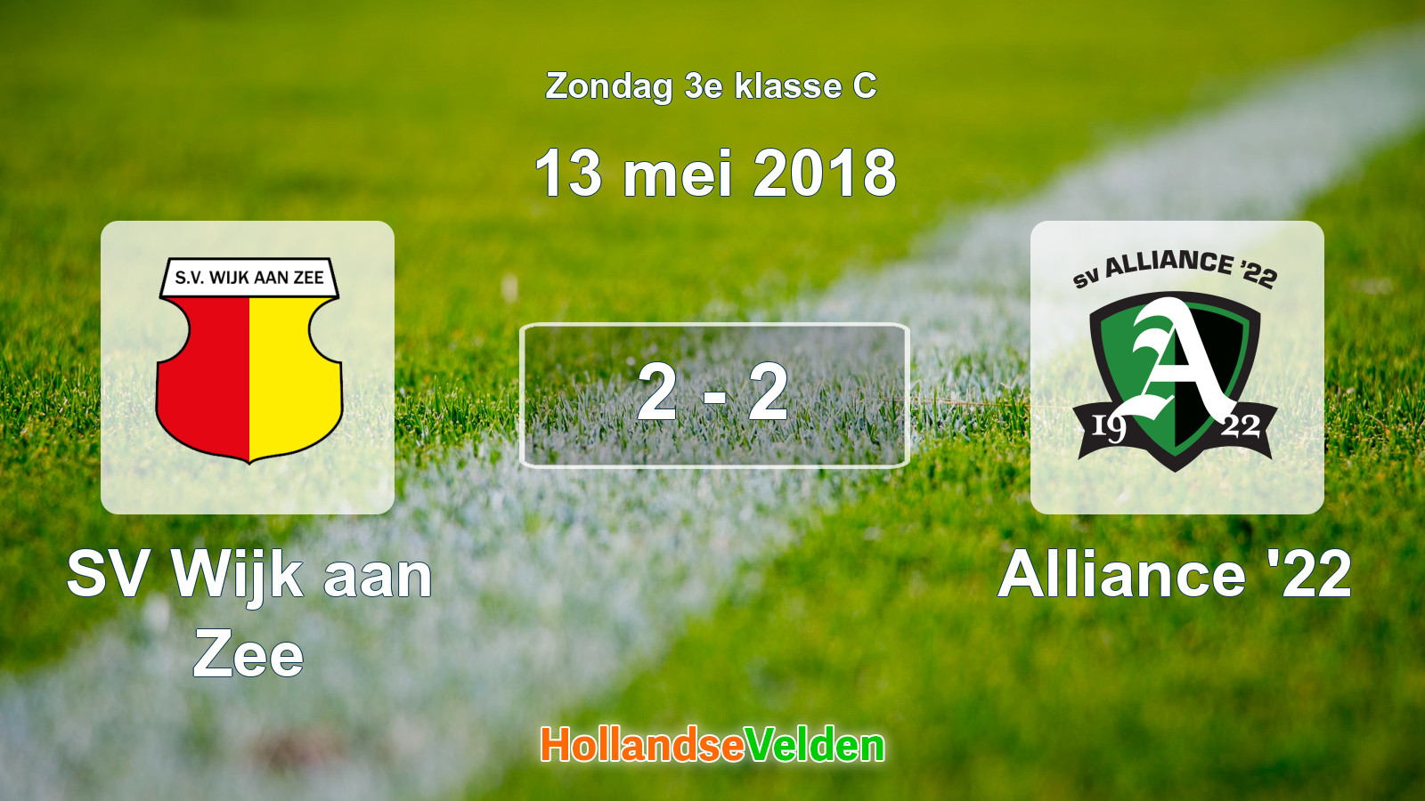 Gespeelde wedstrijd: SV Wijk aan Zee - Alliance '22 2 - 2 (13 mei 2018)