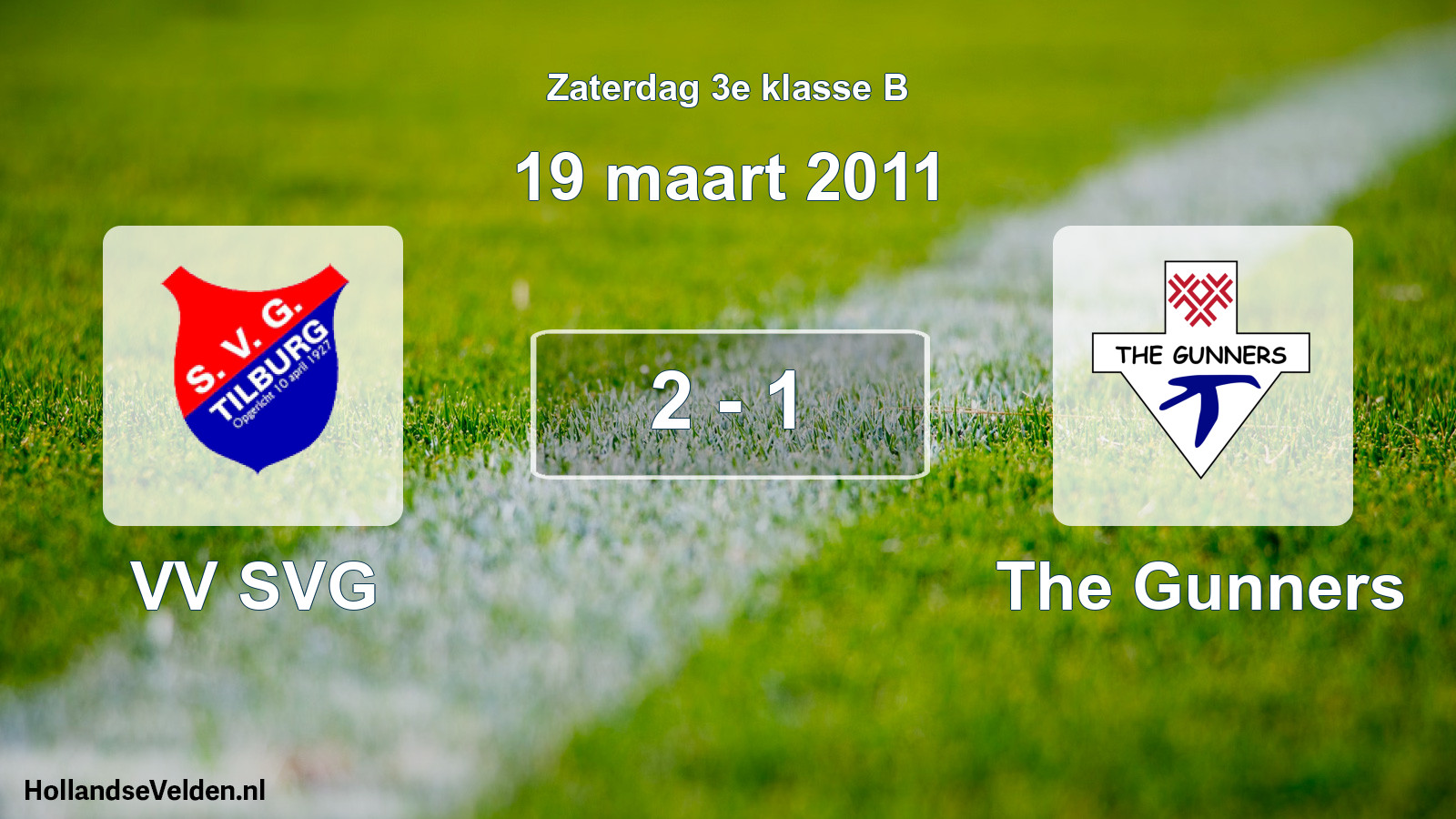 Gespeelde wedstrijd: VV SVG - The Gunners 2 - 1 (19 maart 2011)
