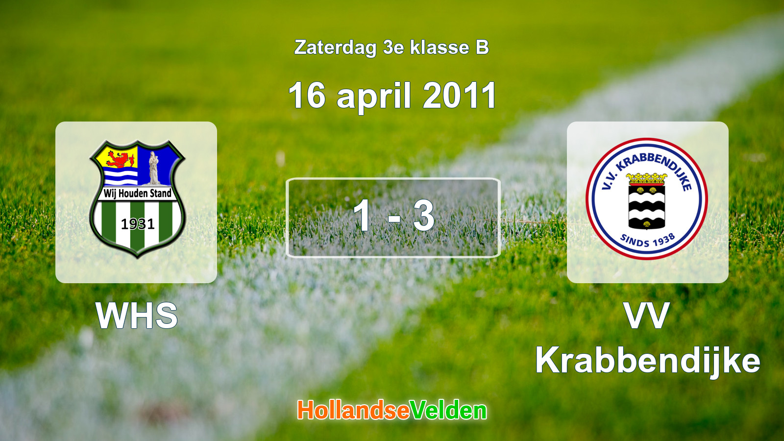 Gespeelde wedstrijd: WHS - VV Krabbendijke 1 - 3 (16 april 2011)