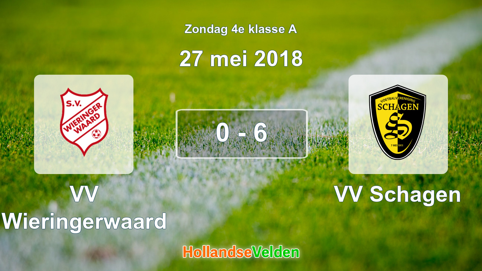 Gespeelde wedstrijd: VV Wieringerwaard - VV Schagen 0 - 6 (27 mei 2018)