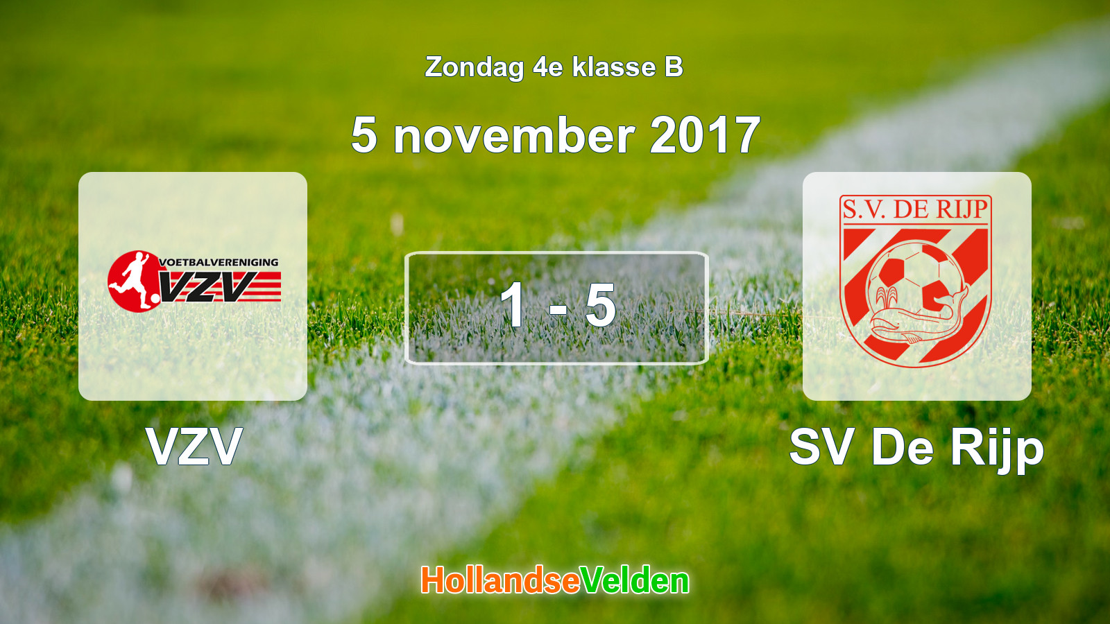 Gespeelde wedstrijd: VZV - SV De Rijp 1 - 5 (5 november 2017)