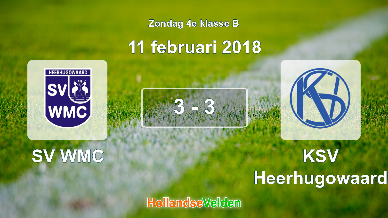 Gespeelde wedstrijd: SV WMC - KSV Heerhugowaard 3 - 3 (11 februari 2018)