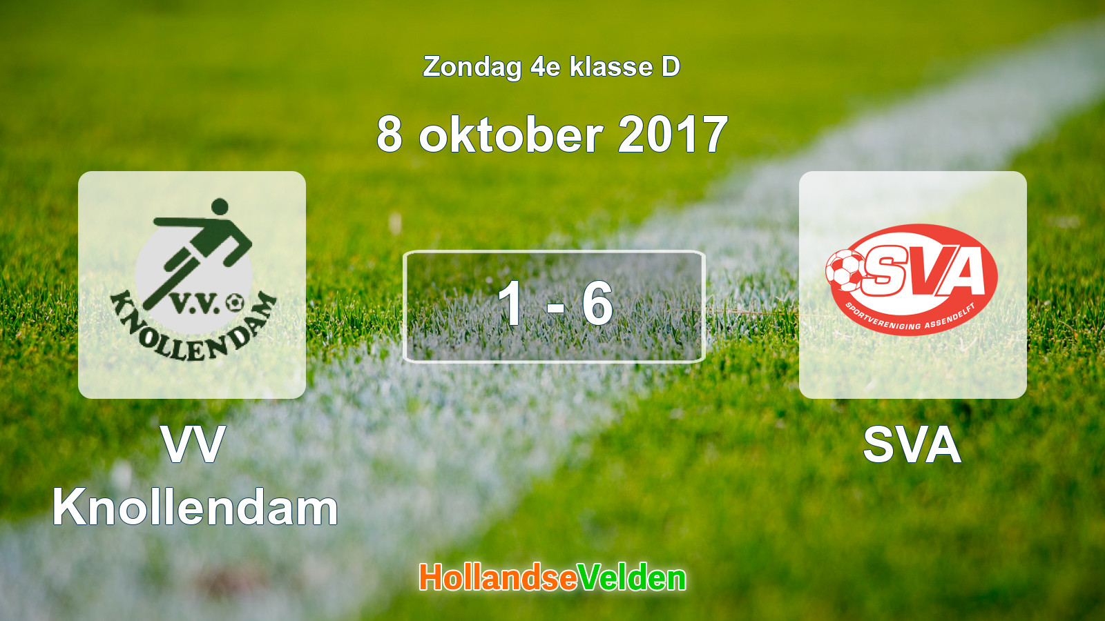 Gespeelde wedstrijd: VV Knollendam - SVA 1 - 6 (8 oktober 2017)