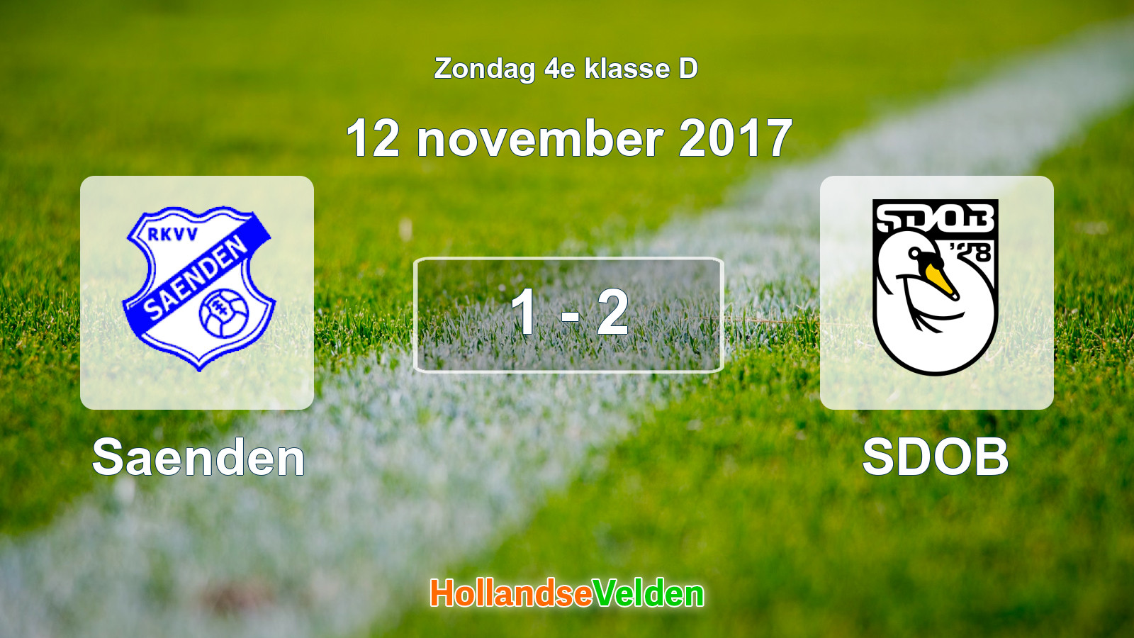 Gespeelde wedstrijd: Saenden - SDOB 1 - 2 (12 november 2017)