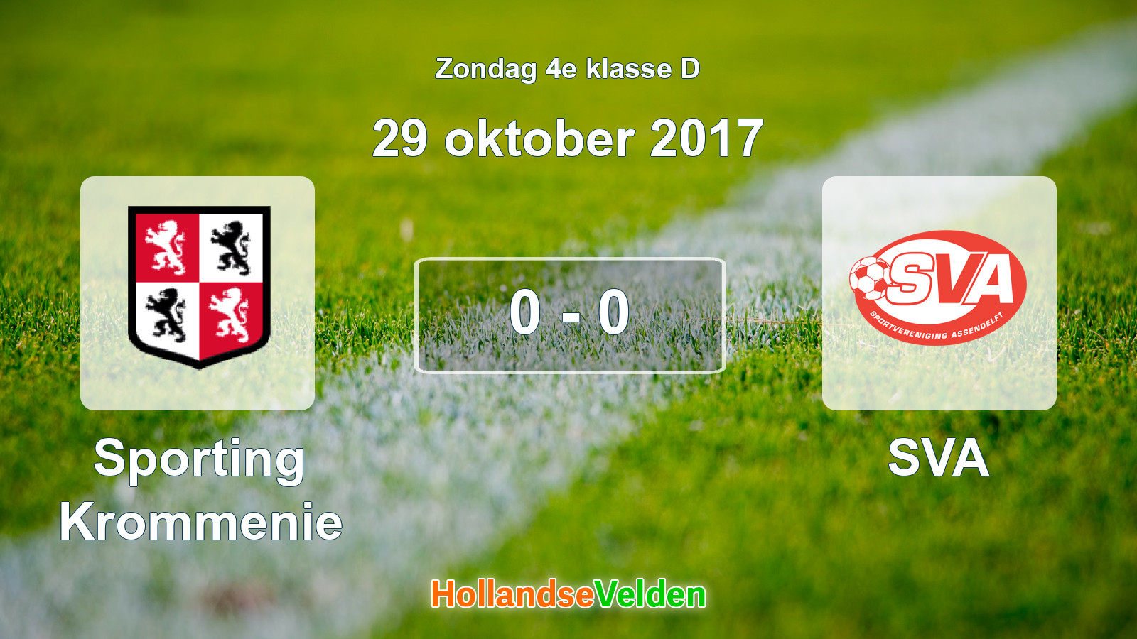 Gespeelde wedstrijd: Sporting Krommenie - SVA 0 - 0 (29 oktober 2017)