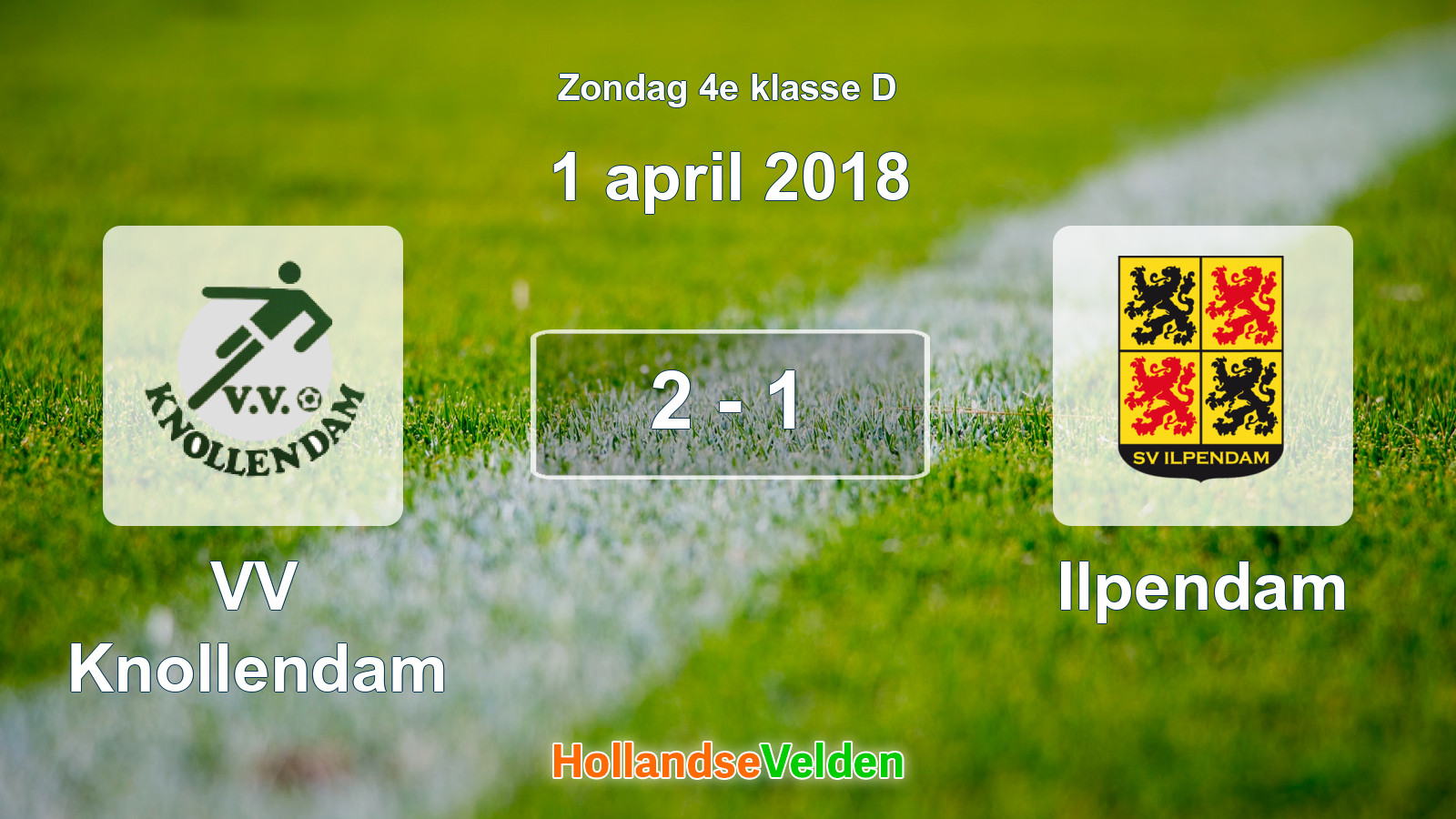 Gespeelde wedstrijd: VV Knollendam - Ilpendam 2 - 1 (1 april 2018)