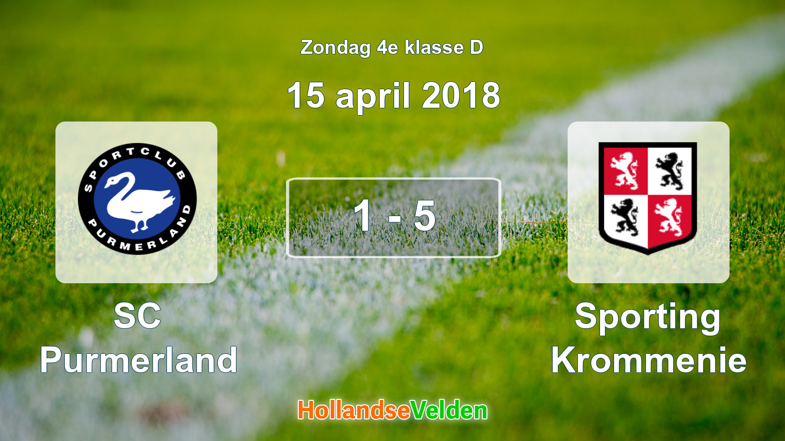 Gespeelde wedstrijd: SC Purmerland - Sporting Krommenie 1 - 5 (15 april 2018)