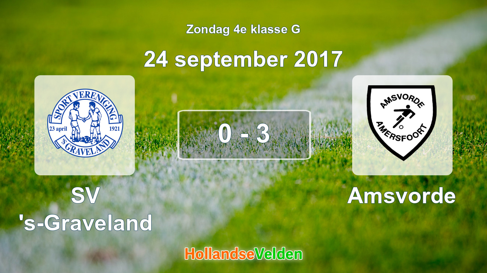 Gespeelde wedstrijd: SV 's-Graveland - Amsvorde 0 - 3 (24 september 2017)