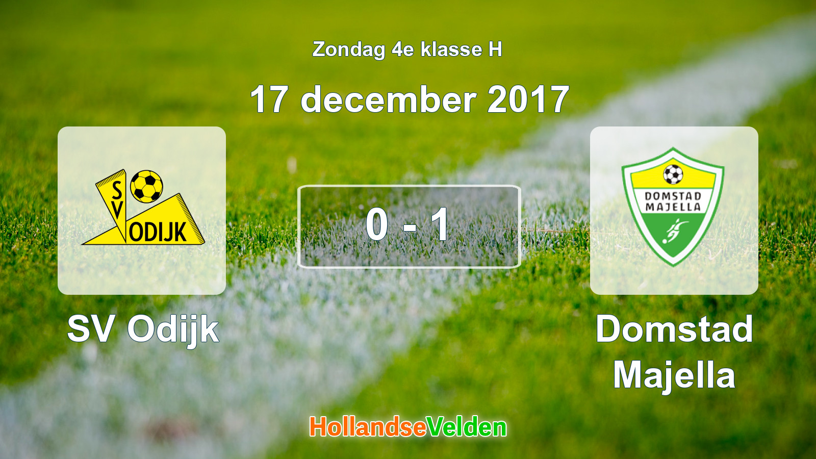 Gespeelde wedstrijd: SV Odijk - Domstad Majella 0 - 1 (17 december 2017)