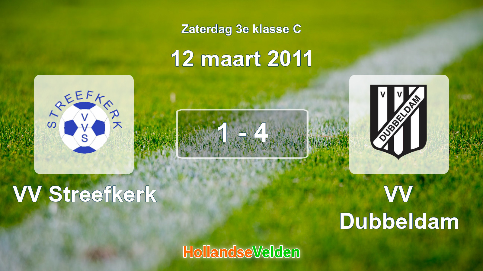 Gespeelde wedstrijd: VV Streefkerk - VV Dubbeldam 1 - 4 (12 maart 2011)