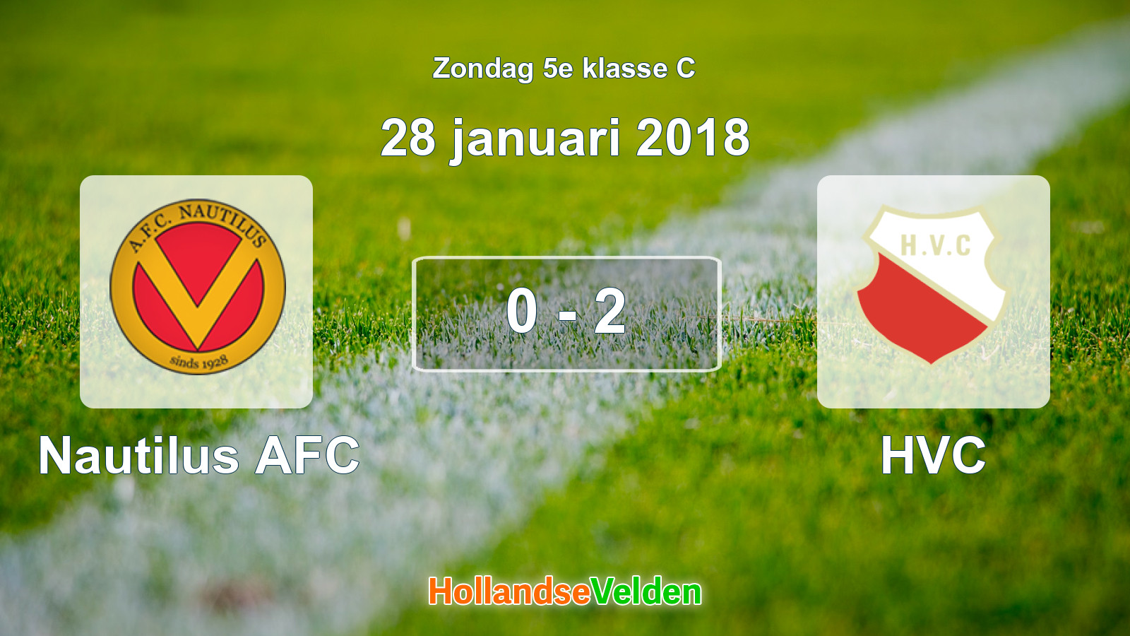 Gespeelde wedstrijd: Nautilus AFC - HVC 0 - 2 (28 januari 2018)