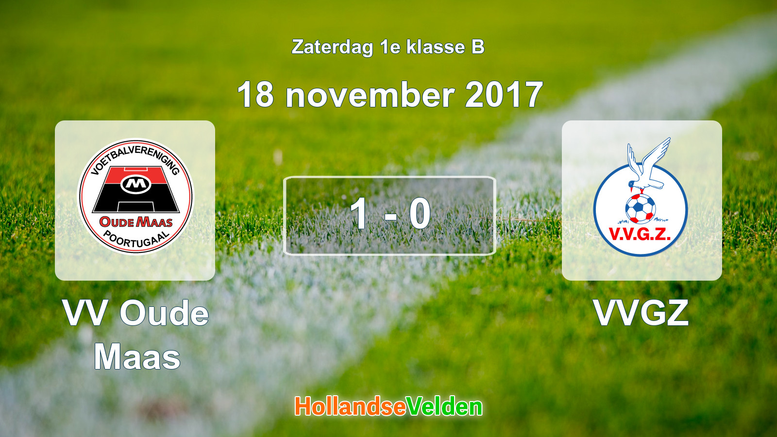 Gespeelde wedstrijd: VV Oude Maas - VVGZ 1 - 0 (18 november 2017)