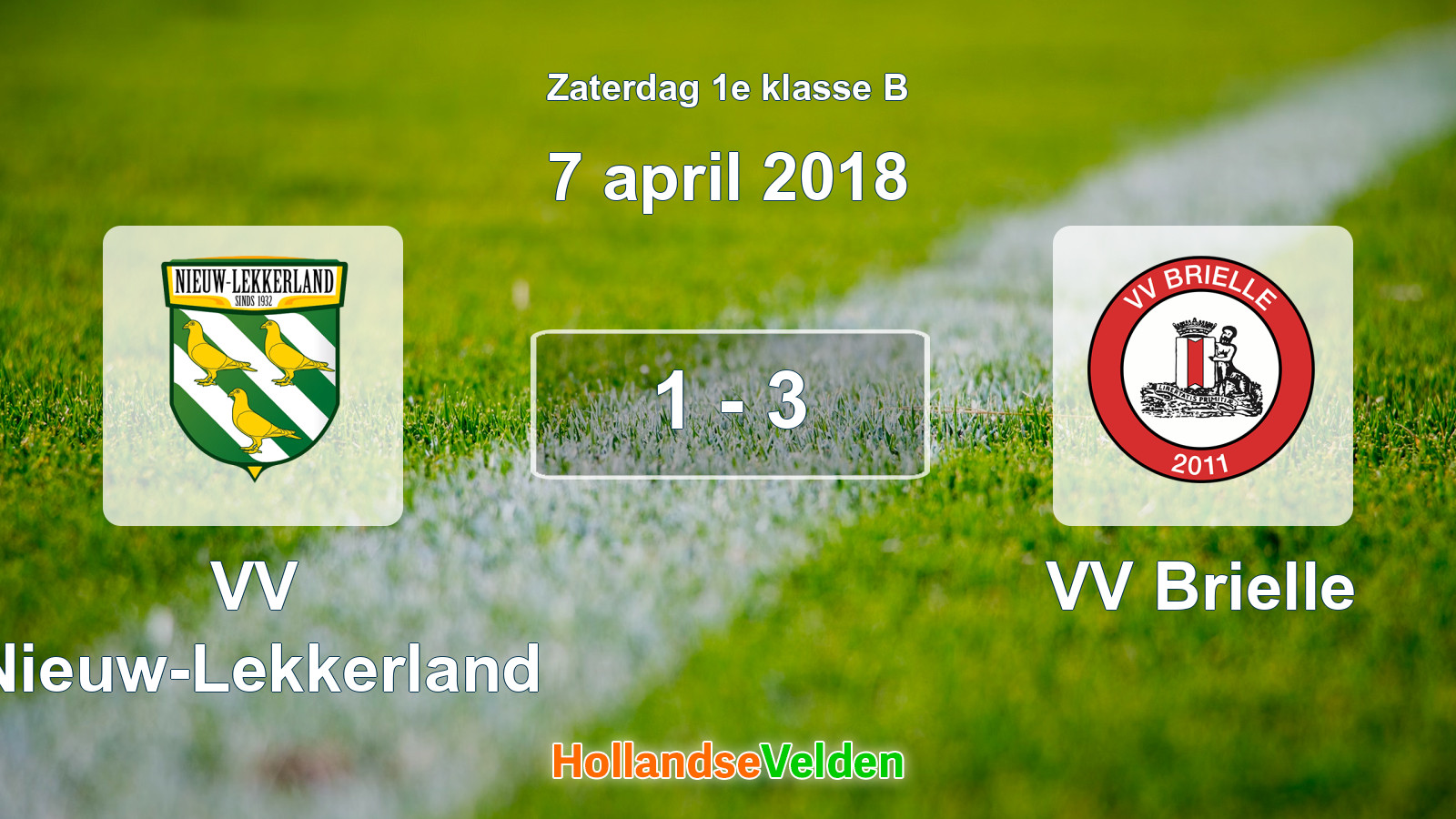 Gespeelde wedstrijd: VV Nieuw-Lekkerland - VV Brielle 1 - 3 (7 april 2018)