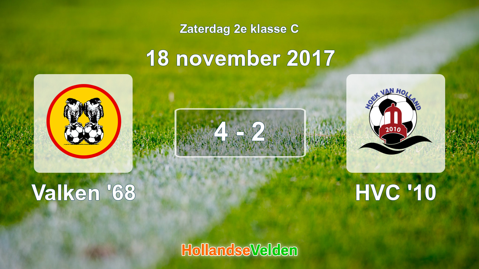 Gespeelde wedstrijd: Valken '68 - HVC '10 4 - 2 (18 november 2017)