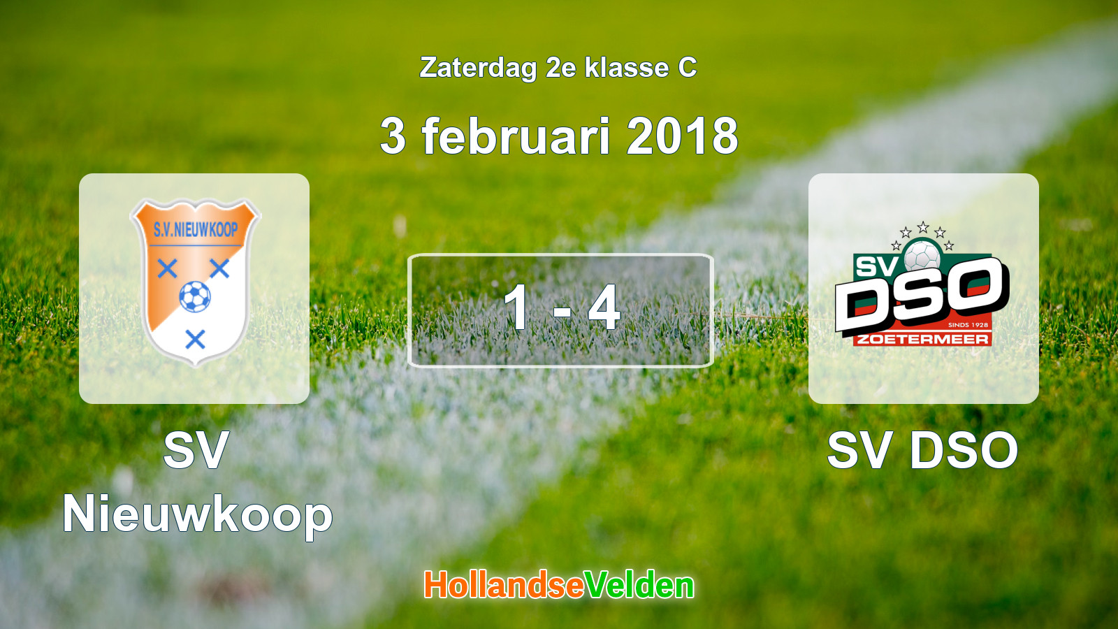 Gespeelde wedstrijd: SV Nieuwkoop - SV DSO 1 - 4 (3 februari 2018)