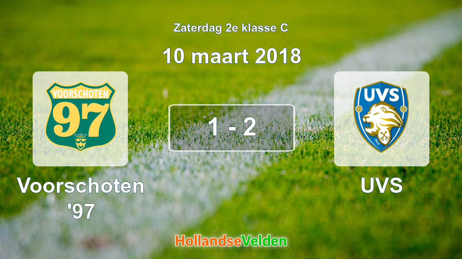 Gespeelde wedstrijd: Voorschoten '97 - UVS 1 - 2 (10 maart 2018)