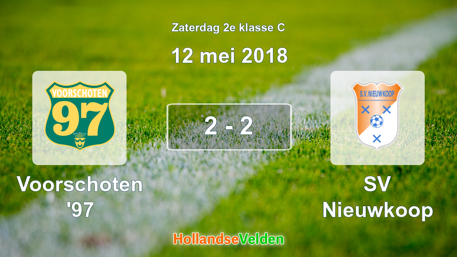 Gespeelde wedstrijd: Voorschoten '97 - SV Nieuwkoop 2 - 2 (12 mei 2018)