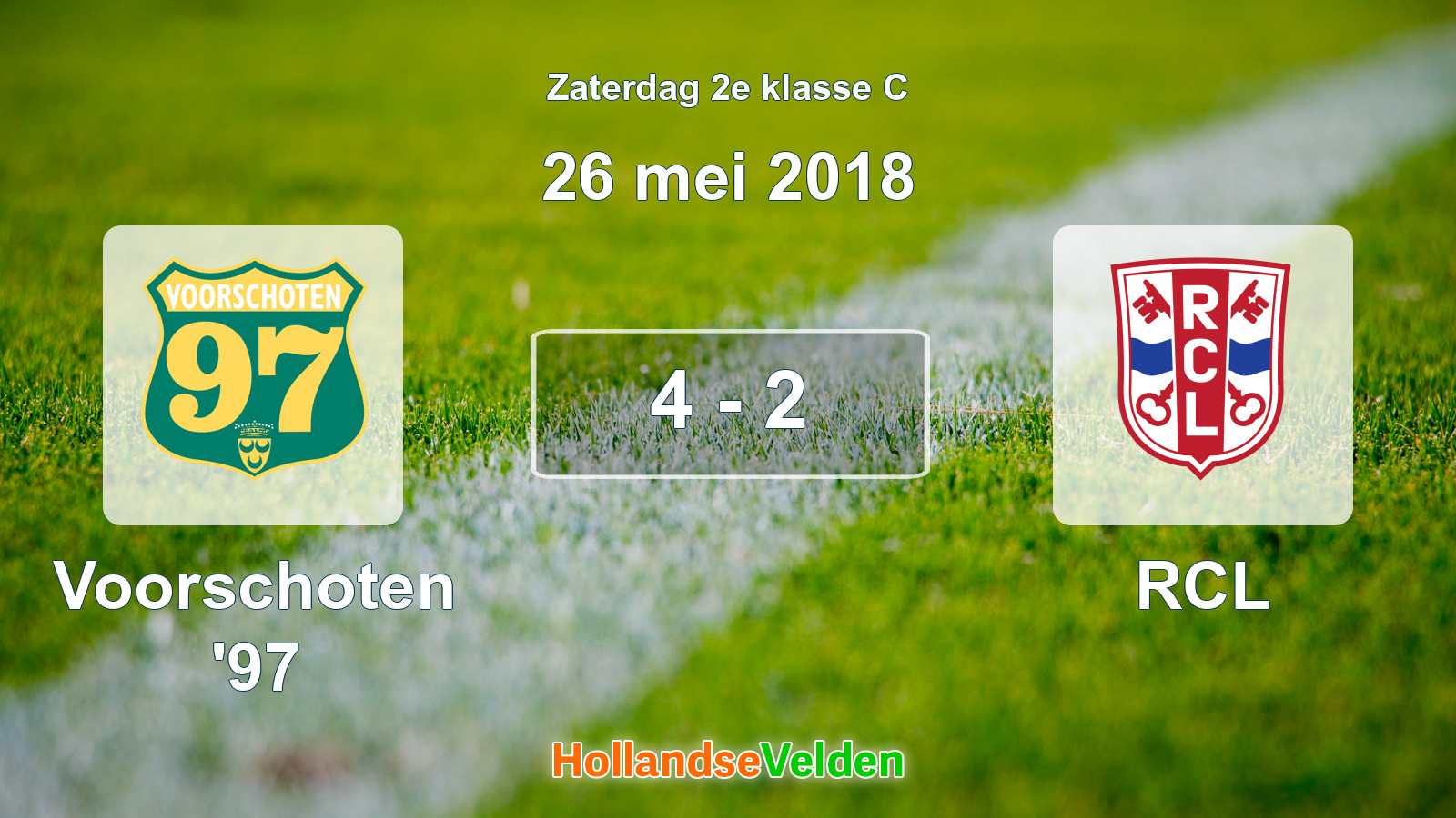 Gespeelde wedstrijd: Voorschoten '97 - RCL 4 - 2 (26 mei 2018)