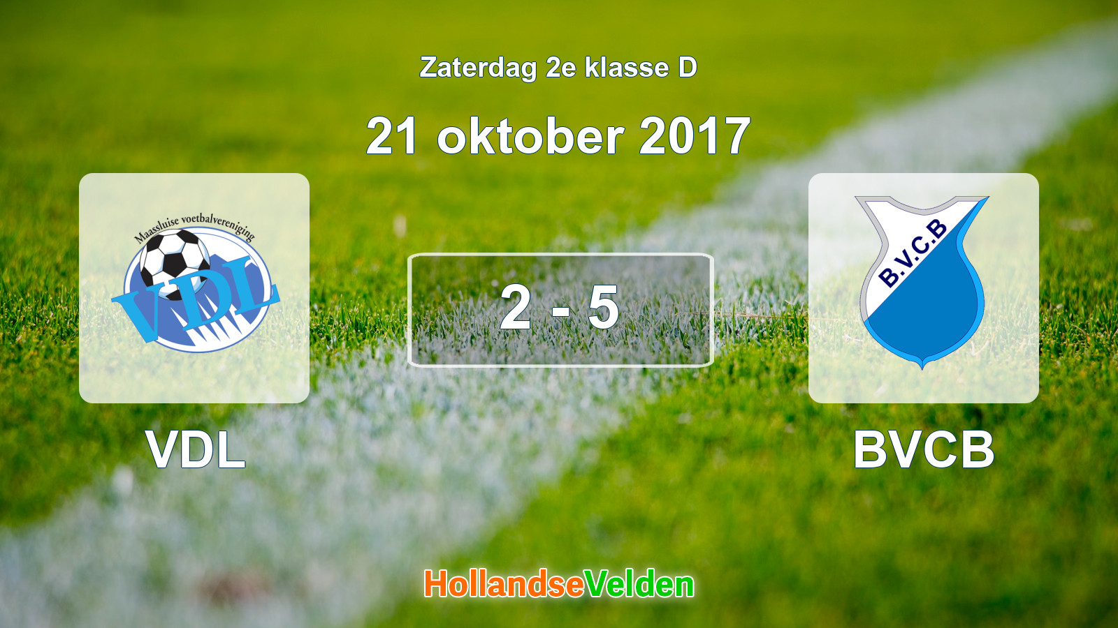 Gespeelde wedstrijd: VDL - BVCB 2 - 5 (21 oktober 2017)