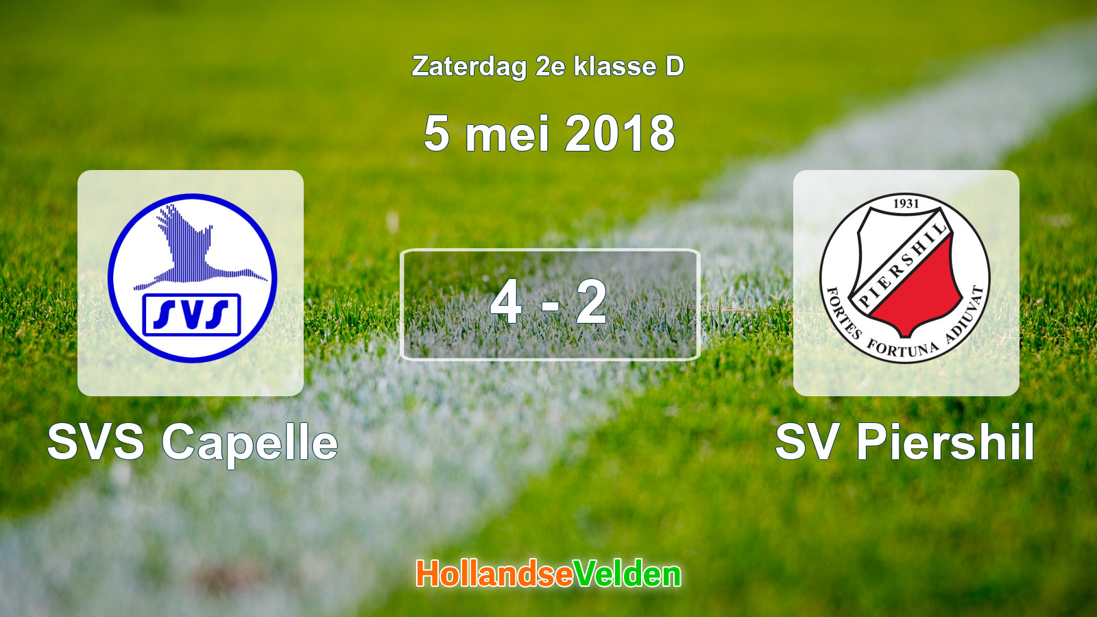 Gespeelde wedstrijd: SVS Capelle - SV Piershil 4 - 2 (5 mei 2018)