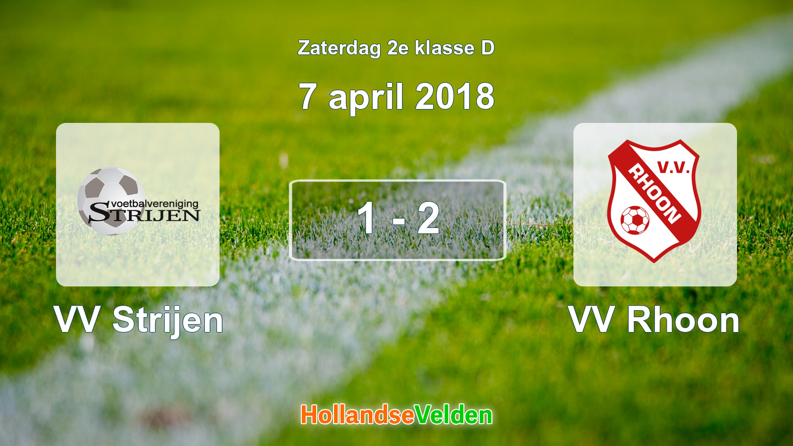 Gespeelde wedstrijd: VV Strijen - VV Rhoon 1 - 2 (7 april 2018)