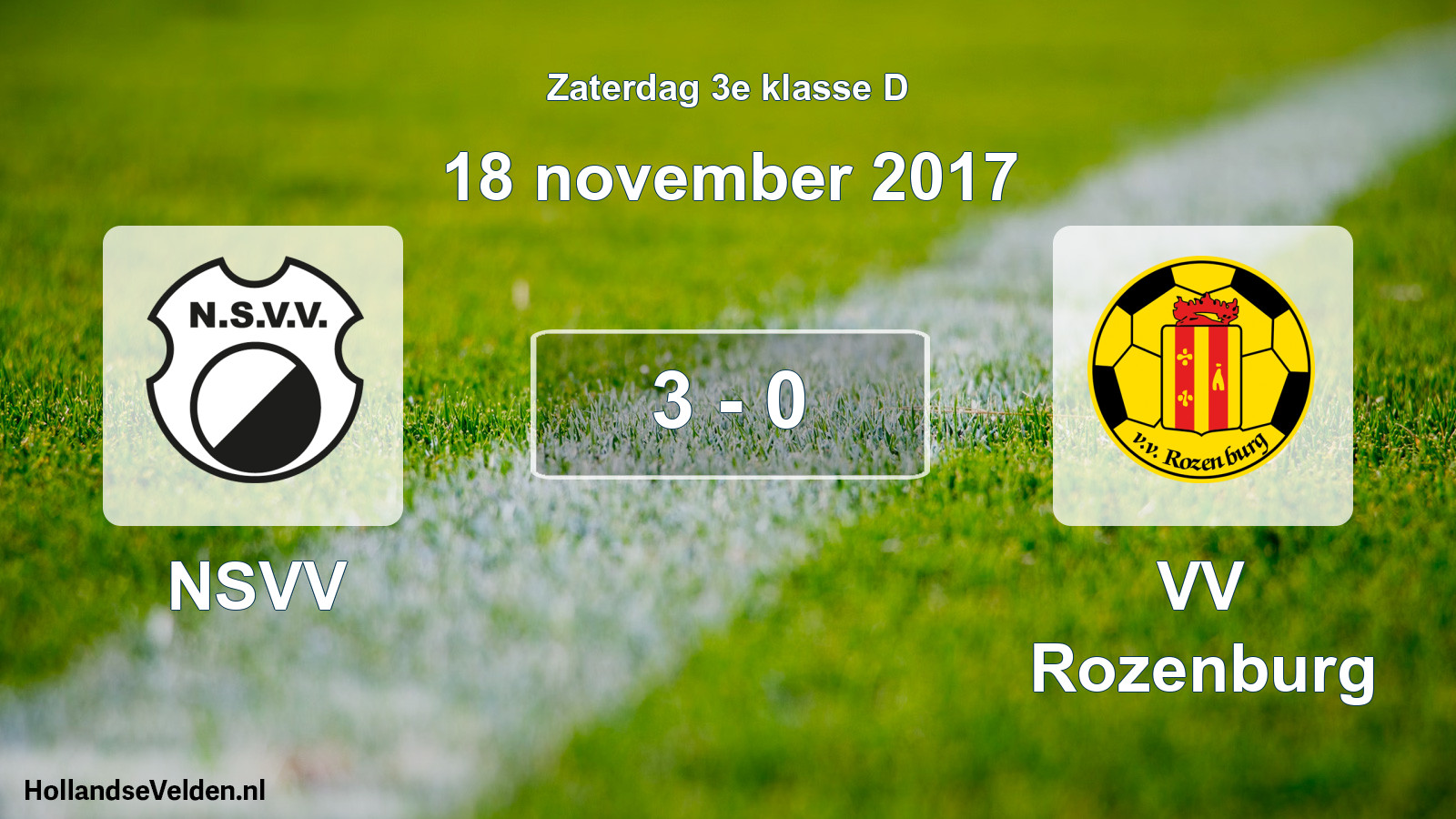 Gespeelde wedstrijd: NSVV - VV Rozenburg 3 - 0 (18 november 2017)