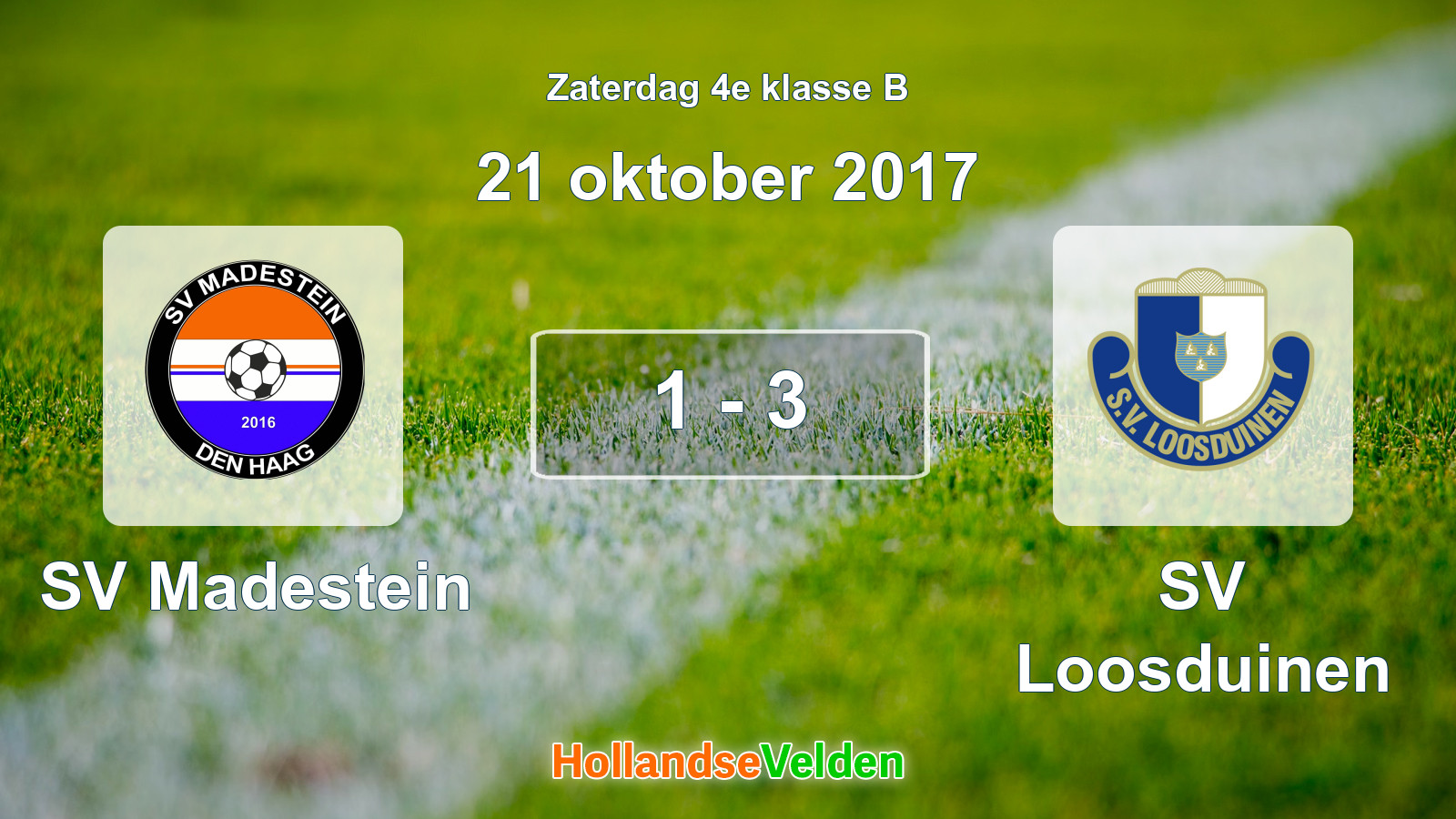 Gespeelde wedstrijd: SV Madestein - SV Loosduinen 1 - 3 (21 oktober 2017)