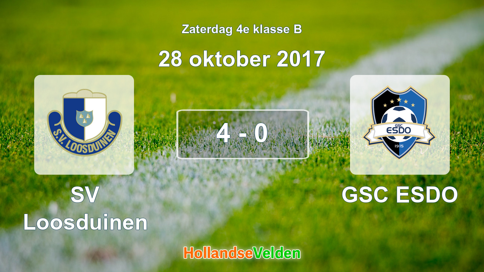 Gespeelde wedstrijd: SV Loosduinen - GSC ESDO 4 - 0 (28 oktober 2017)