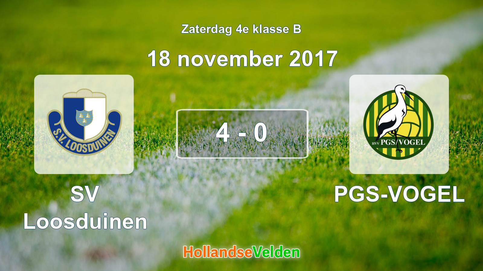 Gespeelde wedstrijd: SV Loosduinen - PGS-VOGEL 4 - 0 (18 november 2017)