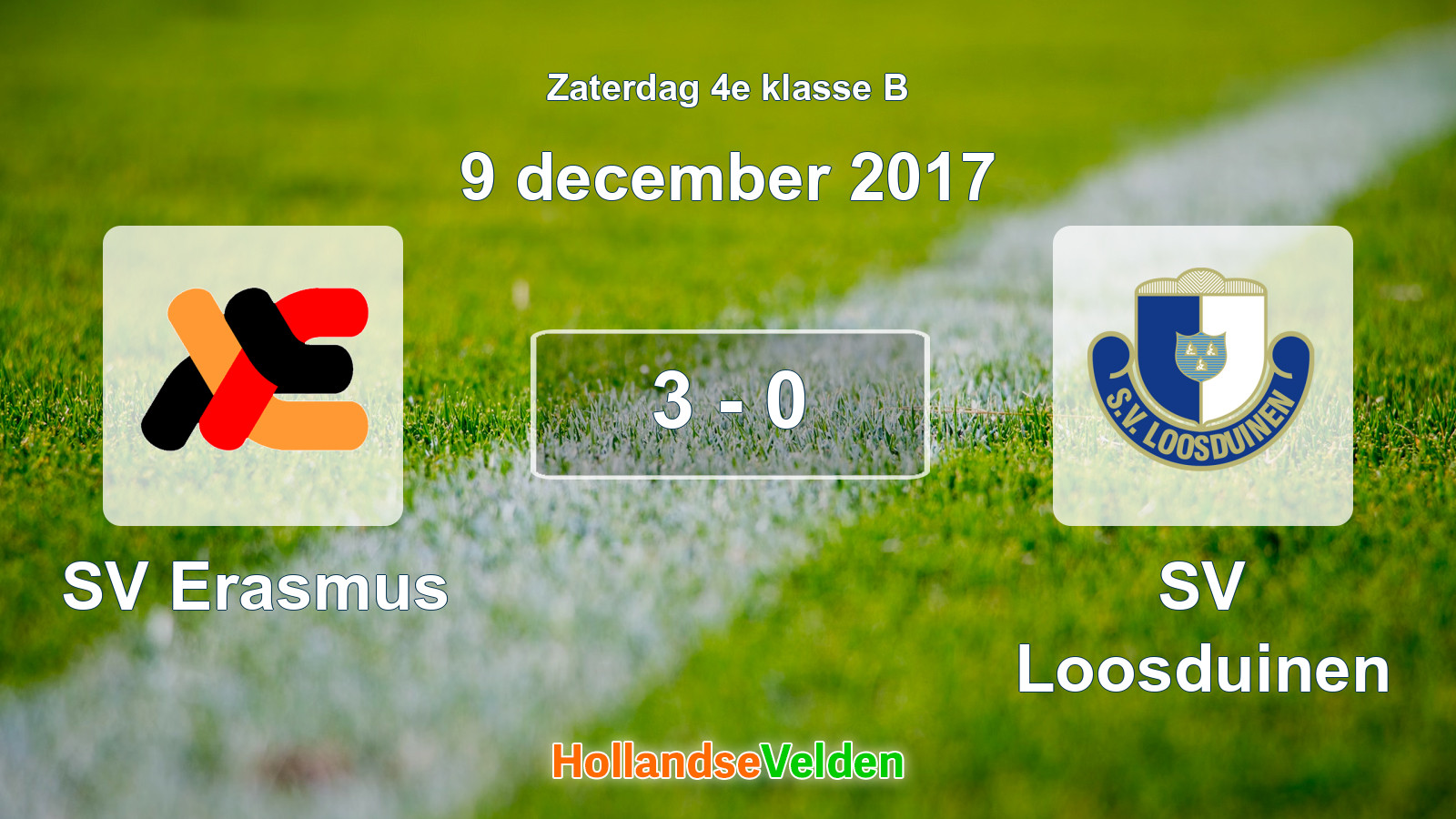 Gespeelde wedstrijd: SV Erasmus - SV Loosduinen 3 - 0 (9 december 2017)