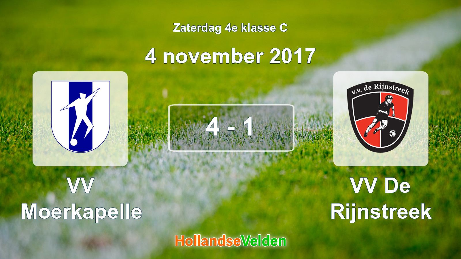 Gespeelde wedstrijd: VV Moerkapelle - VV De Rijnstreek 4 - 1 (4 november 2017)