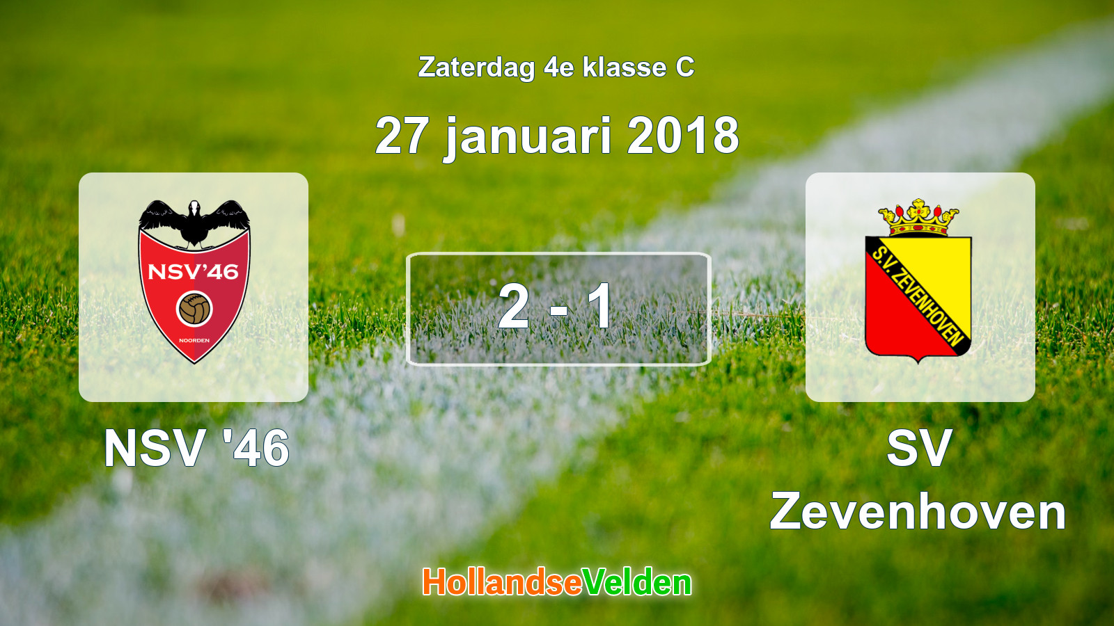 Gespeelde wedstrijd: NSV '46 - SV Zevenhoven 2 - 1 (27 januari 2018)
